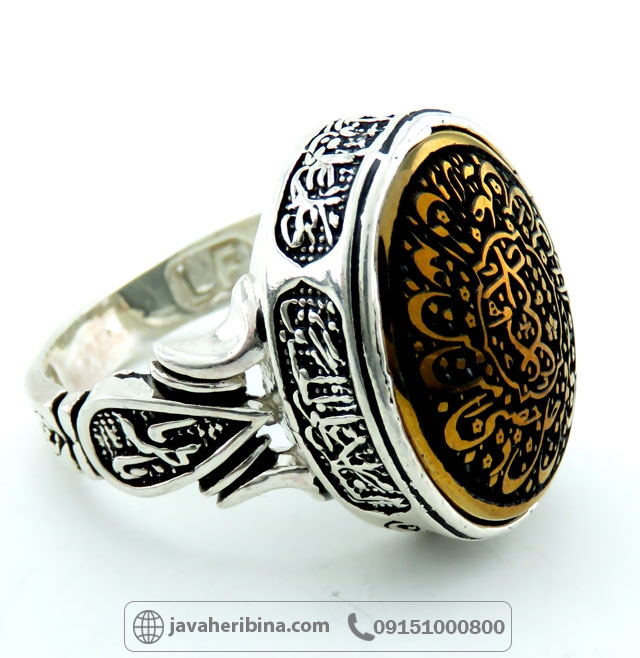 انگشتر حدید نقره مردانه با حکاکی _کد:34906