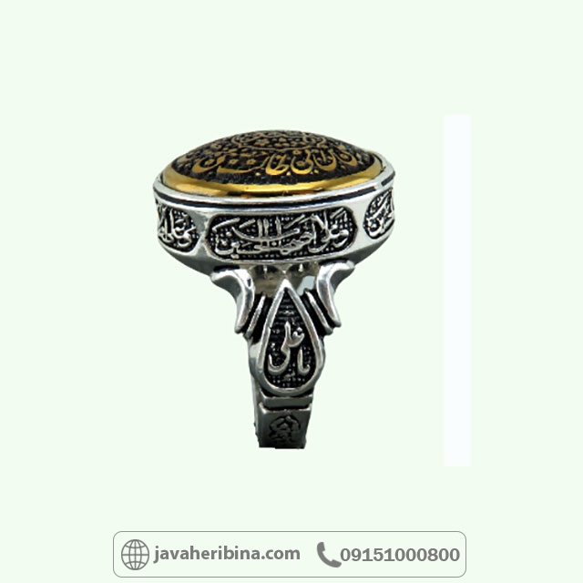 انگشتر حدید نقره مردانه با حکاکی _کد:34906