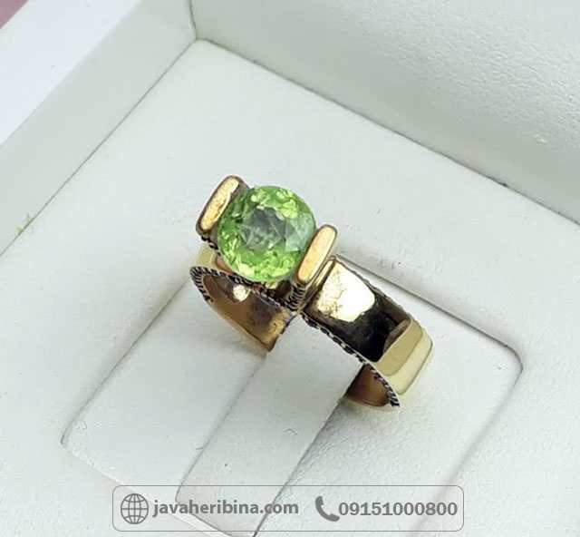 انگشتر زبرجد نقره با آبکاری رودیوم خوشرنگ _کد:34913