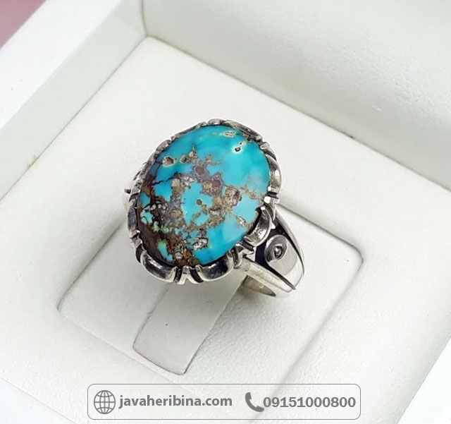 انگشتر فیروزه نیشابوری زنانه و مردانه زیبا _کد:34915