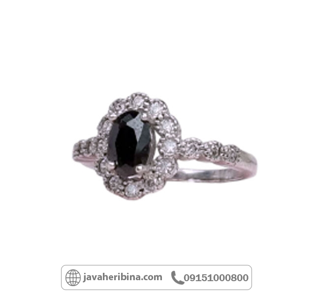 انگشتر نقره طرح یاقوت کبود بسیار زیبا _کد:34916