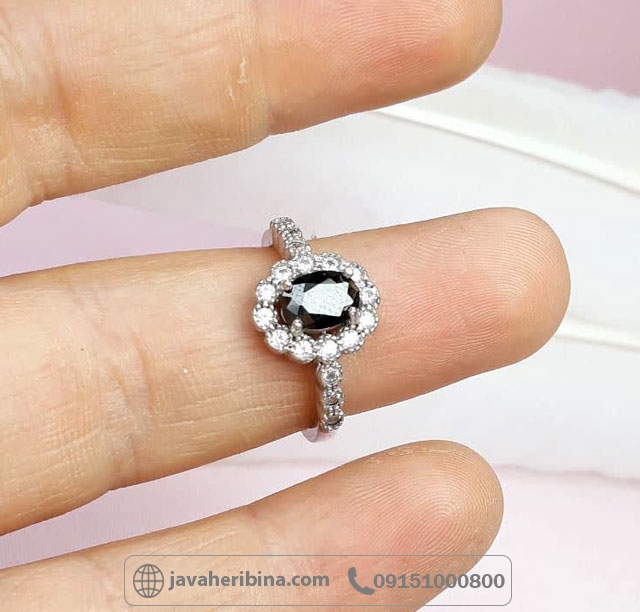 انگشتر نقره طرح یاقوت کبود بسیار زیبا _کد:34916