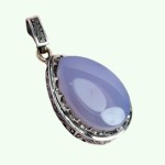 گردنبند عقیق یمنی کبود نقره با تراش خاص فاخر و زیبا _کد:34920