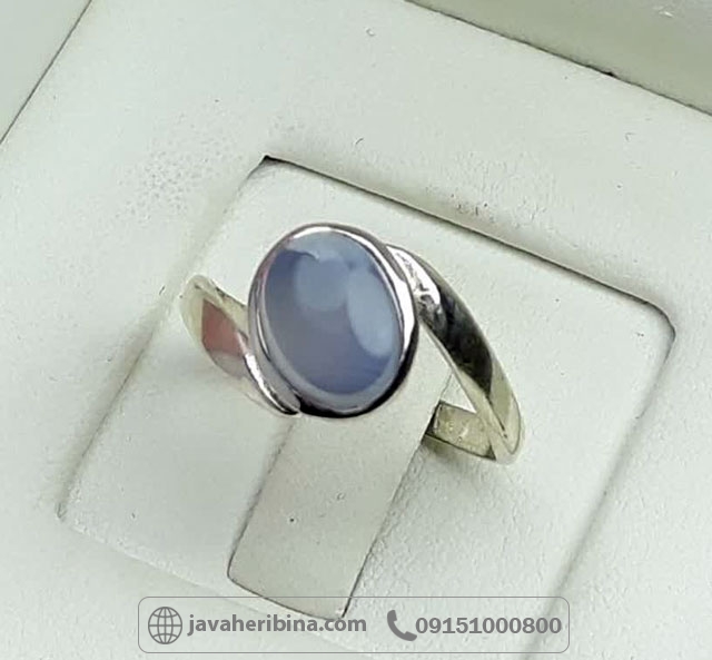 انگشتر عقیق یمنی کبود زنانه زیبا _کد:34922