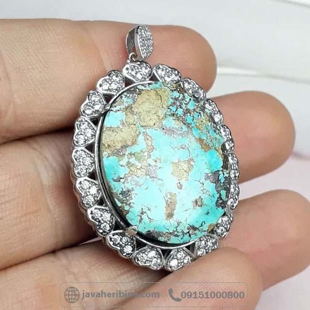 گردنبند فیروزه نیشابوری درشت و فاخر _کد:34924