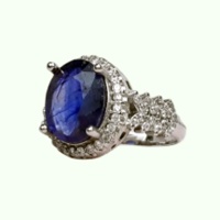 انگشتر یاقوت کبود نقره زنانه خوش رنگ 