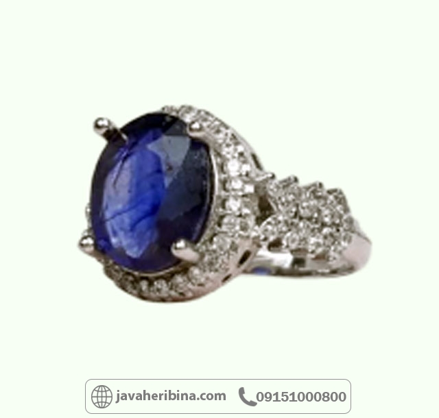 انگشتر یاقوت کبود نقره زنانه خوش رنگ _کد:34946 انگشتر یاقوت کبود نقره زنانه خوش رنگ _کد:34946