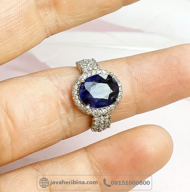 انگشتر یاقوت کبود نقره زنانه خوش رنگ _کد:34946 انگشتر یاقوت کبود نقره زنانه خوش رنگ _کد:34946