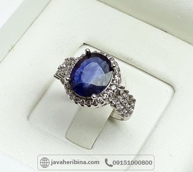 انگشتر یاقوت کبود نقره زنانه خوش رنگ _کد:34946 انگشتر یاقوت کبود نقره زنانه خوش رنگ _کد:34946