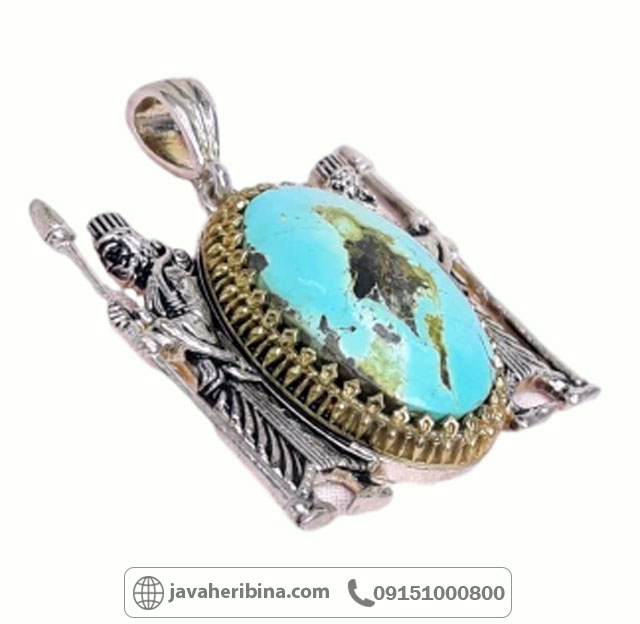 گردنبند فیروزه نیشابوری طرح هخامنشی _کد:34948 گردنبند فیروزه نیشابوری طرح هخامنشی _کد:34948