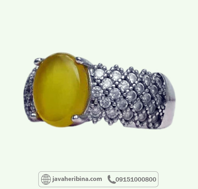 انگشتر عقیق شرف الشمس زنانه رودیوم شیک _کد:34949 انگشتر عقیق شرف الشمس زنانه رودیوم شیک _کد:34949