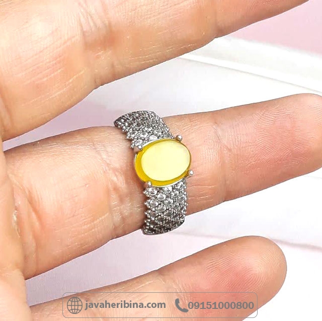 انگشتر عقیق شرف الشمس زنانه رودیوم شیک _کد:34949 انگشتر عقیق شرف الشمس زنانه رودیوم شیک _کد:34949