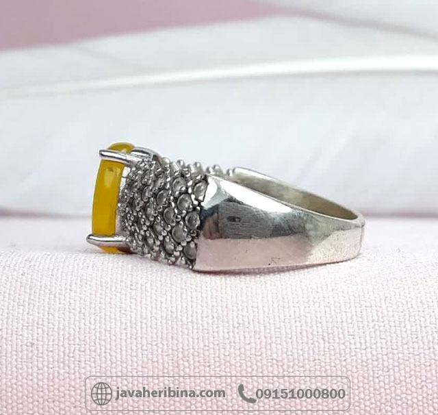 انگشتر عقیق شرف الشمس زنانه رودیوم شیک _کد:34949 انگشتر عقیق شرف الشمس زنانه رودیوم شیک _کد:34949