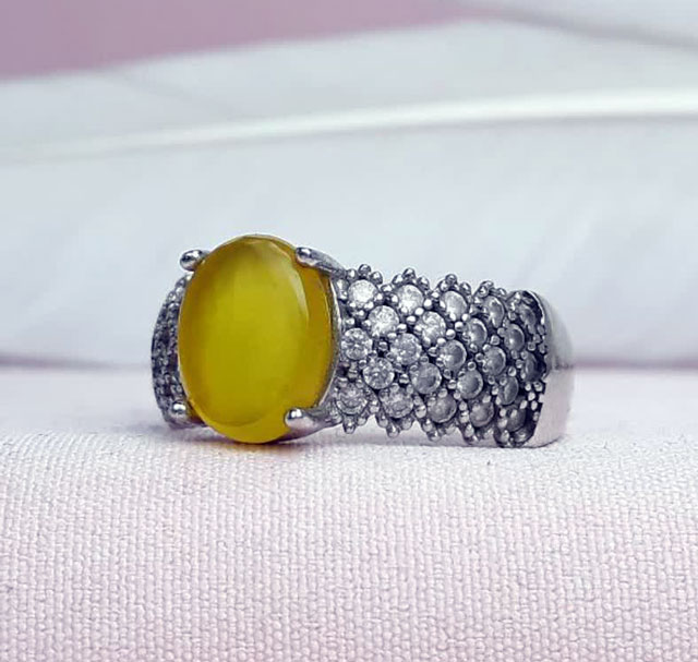 انگشتر عقیق شرف الشمس زنانه رودیوم شیک _کد:34949 انگشتر عقیق شرف الشمس زنانه رودیوم شیک _کد:34949