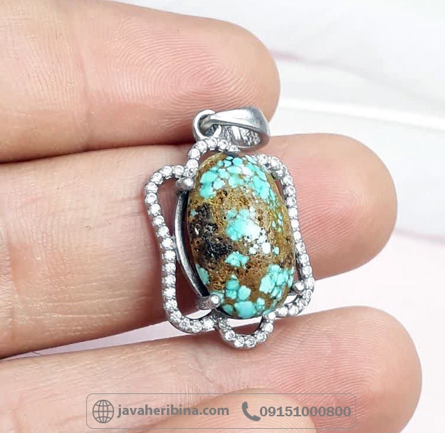 گردنبند فیروزه نیشابوری شجری زیبا _کد:34950 گردنبند فیروزه نیشابوری شجری زیبا _کد:34950