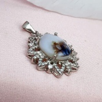 گردنبند عقیق شجری نقره زنانه طرح خورشید 