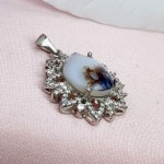 گردنبند عقیق شجری نقره زنانه طرح خورشید _کد:۳۴۹۵۳