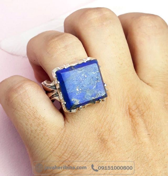 انگشتر لاجورد نقره مردانه دست ساز و فاخر _کد:34954