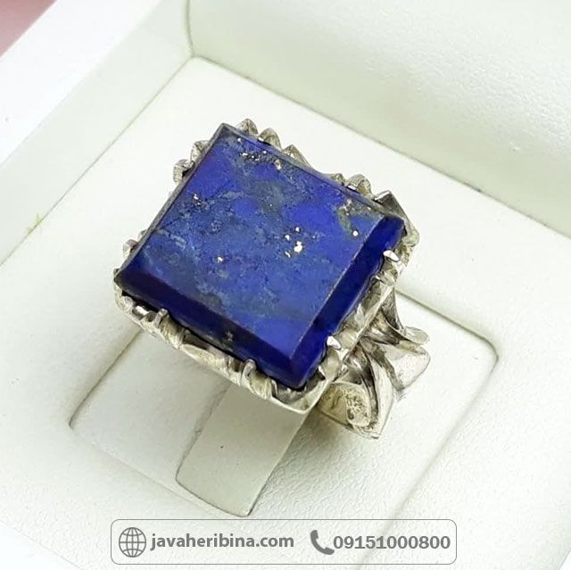 انگشتر لاجورد نقره مردانه دست ساز و فاخر _کد:34954