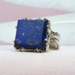 انگشتر لاجورد نقره مردانه دست ساز و فاخر _کد:۳۴۹۵۴