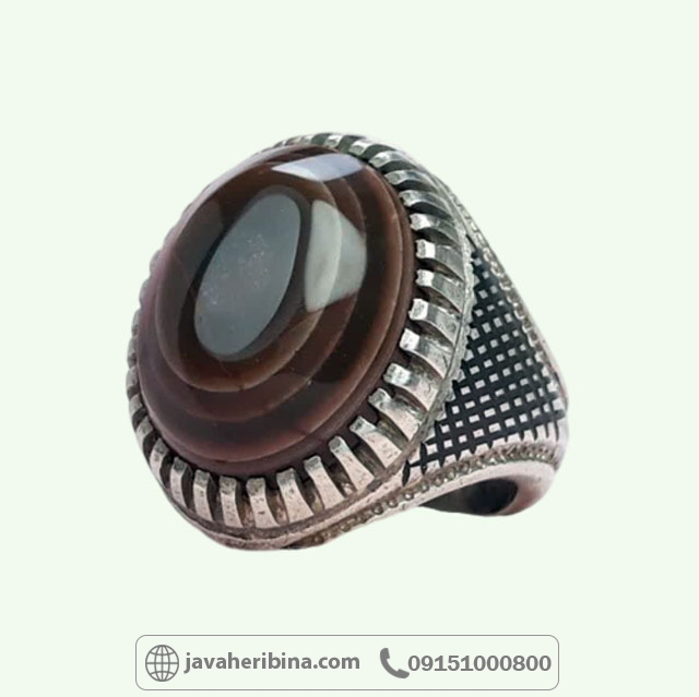 انگشتر عقیق باباقوری یمنی نقره مردانه دست ساز _کد:34957 انگشتر عقیق باباقوری یمنی نقره مردانه دست ساز _کد:34957