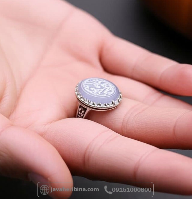 انگشتر عقیق کبود ست مردانه و زنانه با حکاکی _کد:34962 انگشتر عقیق کبود ست مردانه و زنانه با حکاکی _کد:34962