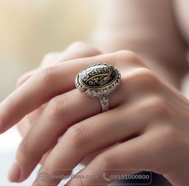 انگشتر حدید نقره زنانه با حکاکی یا قمربنی هاشم _کد:34964 انگشتر حدید نقره زنانه با حکاکی یا قمربنی هاشم _کد:34964