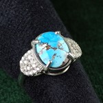 انگشتر فیروزه نیشابوری جواهری زنانه _کد:۳۴۹۷۲