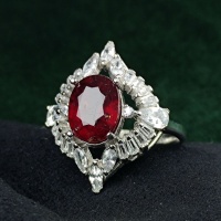 انگشتر یاقوت سرخ نقره زنانه بسیار زیبا 