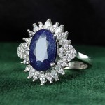 انگشتر یاقوت کبود نقره زنانه بسیار زیبا _کد:۳۴۹۷۴