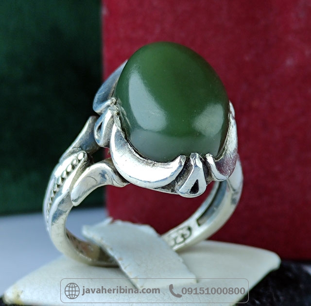 انگشتر یشم یمنی نقره مردانه _کد:34977