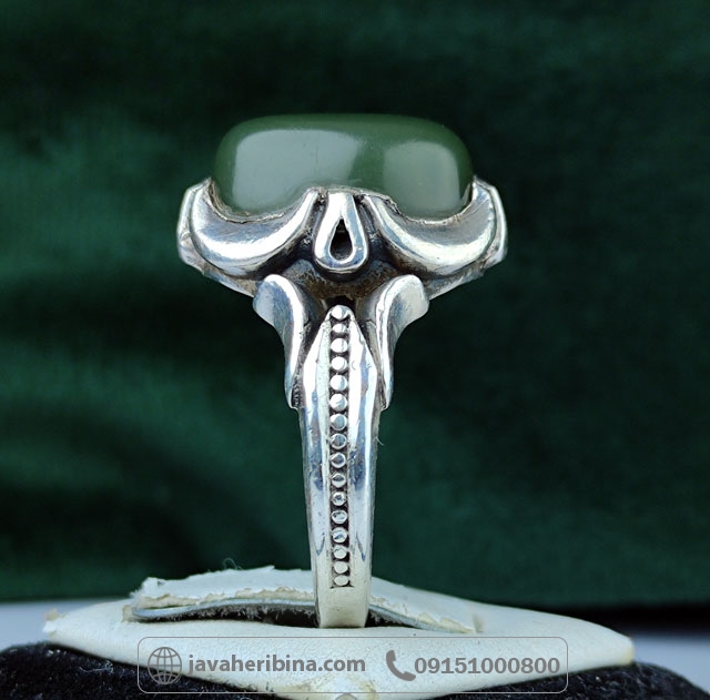 انگشتر یشم یمنی نقره مردانه _کد:34977