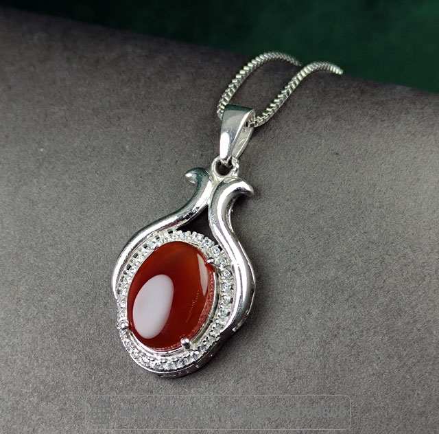 گردنبند عقیق یمنی سرخ زنانه بدون زنجیر _کد:34980