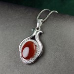گردنبند عقیق یمنی سرخ زنانه بدون زنجیر _کد:34980