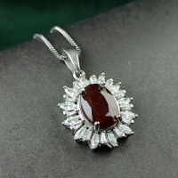 گردنبند یاقوت گارنت نقره زنانه بدون زنجیر 