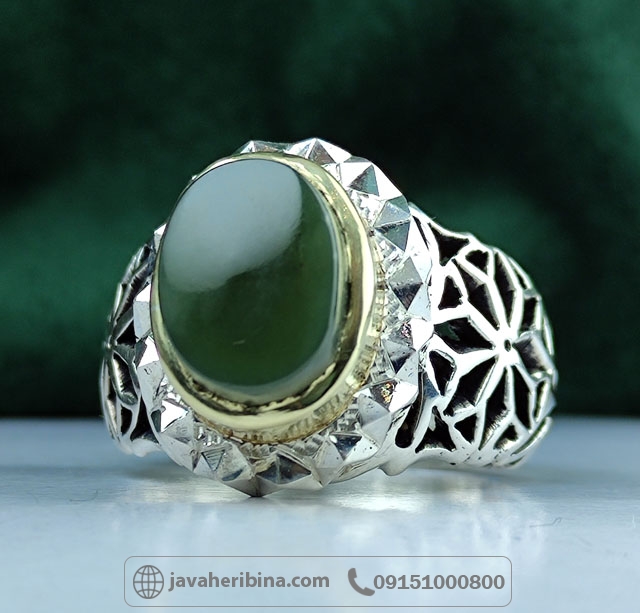 انگشتر یشم یمنی دست ساز و فاخر _کد:34984