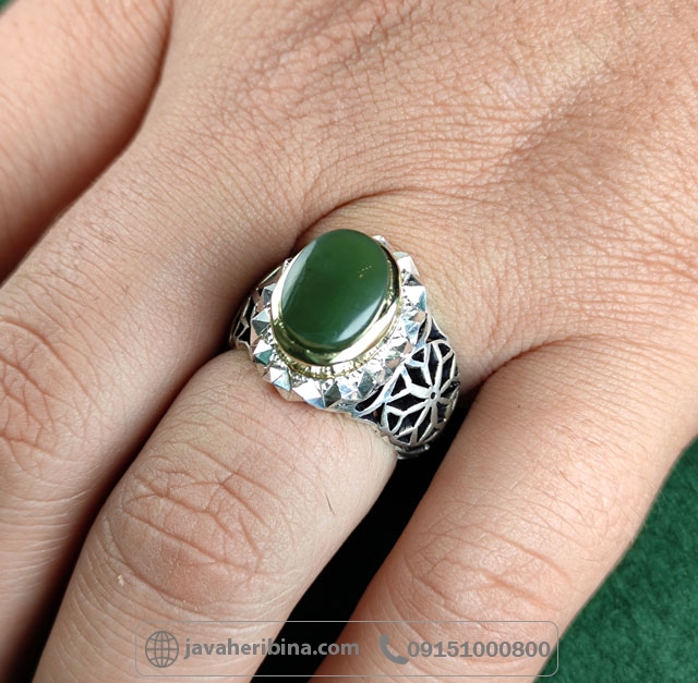 انگشتر یشم یمنی دست ساز و فاخر _کد:34984