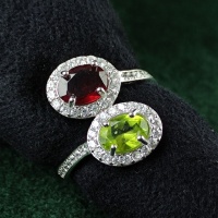 انگشتر چند جواهر زبرجد و یاقوت گارنت زنانه 