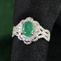 انگشتر زمرد زامبیا نقره زنانه 