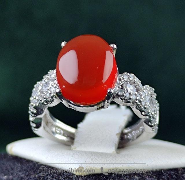 انگشتر عقیق یمنی نقره زنانه _کد:34994