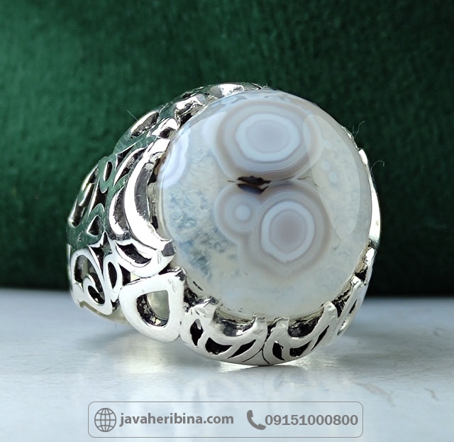 انگشتر عقیق باباقوری دو چشم بسیار خاص وزیبا _کد:34997