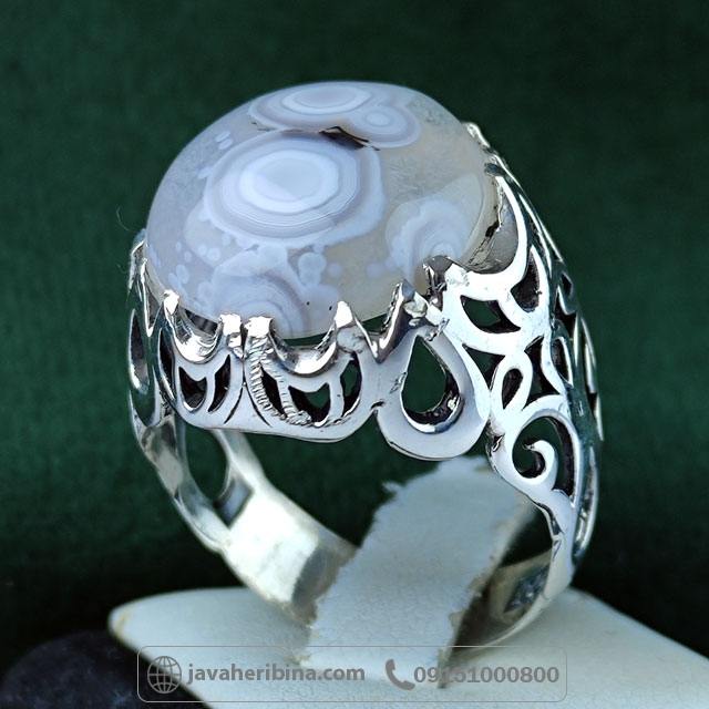 انگشتر عقیق باباقوری دو چشم بسیار خاص وزیبا _کد:34997