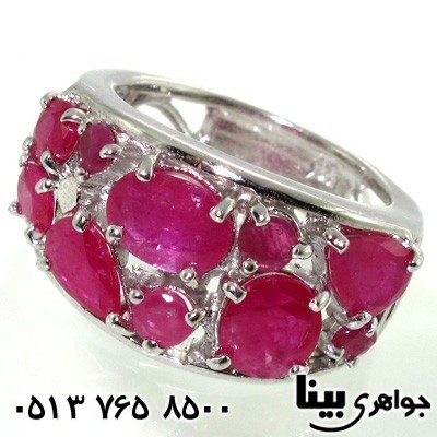 انگشتر یاقوت سرخ رینگ ده نگین سلطنتی زنانه
