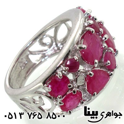 انگشتر یاقوت سرخ رینگ ده نگین سلطنتی زنانه