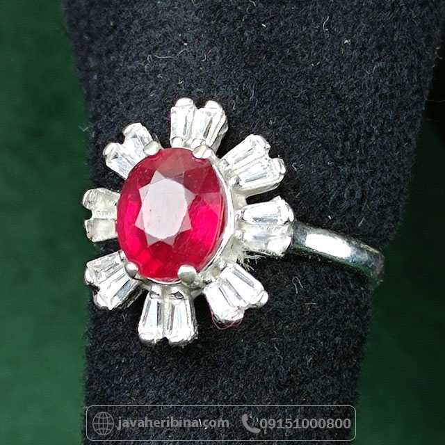 انگشتر یاقوت سرخ نقره زنانه زیبا _کد:35009