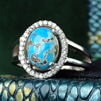 انگشتر فیروزه نیشابوری با حکاکی رب لاتذرنی فردا...جهت فرزند دار شدن _کد:35010