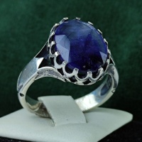 انگشتر یاقوت کبود نقره مردانه 