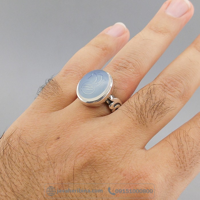 انگشتر عقیق یمنی نباتی با حکاکی زهرا فاخر _کد:35017