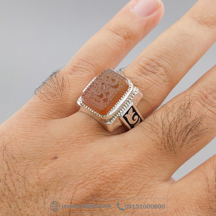 انگشتر عقیق یمنی سرخ با حکاکی یا فاطمه فاخر و زیبا _کد:35018