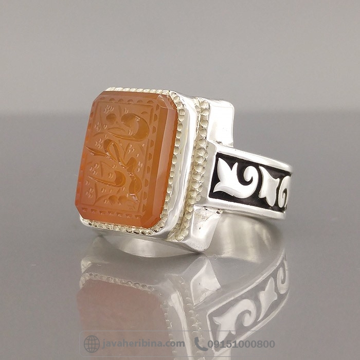 انگشتر عقیق یمنی سرخ با حکاکی یا فاطمه فاخر و زیبا _کد:35018